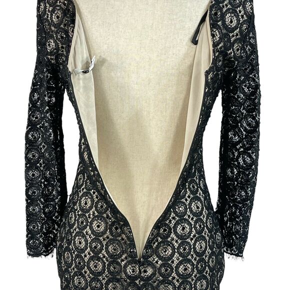 Diane von Furstenberg SZ 6 Dress Geometric Lace Lined Square Neck 3/4 Sleeve - Picture 9 of 10